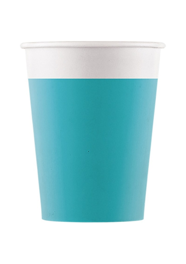 [93541] Turquoise FSC Paper Cups 200ml - 8pk