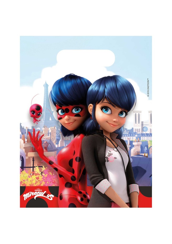 Miraculous Ladybug Plastic Party Bags - 6pk