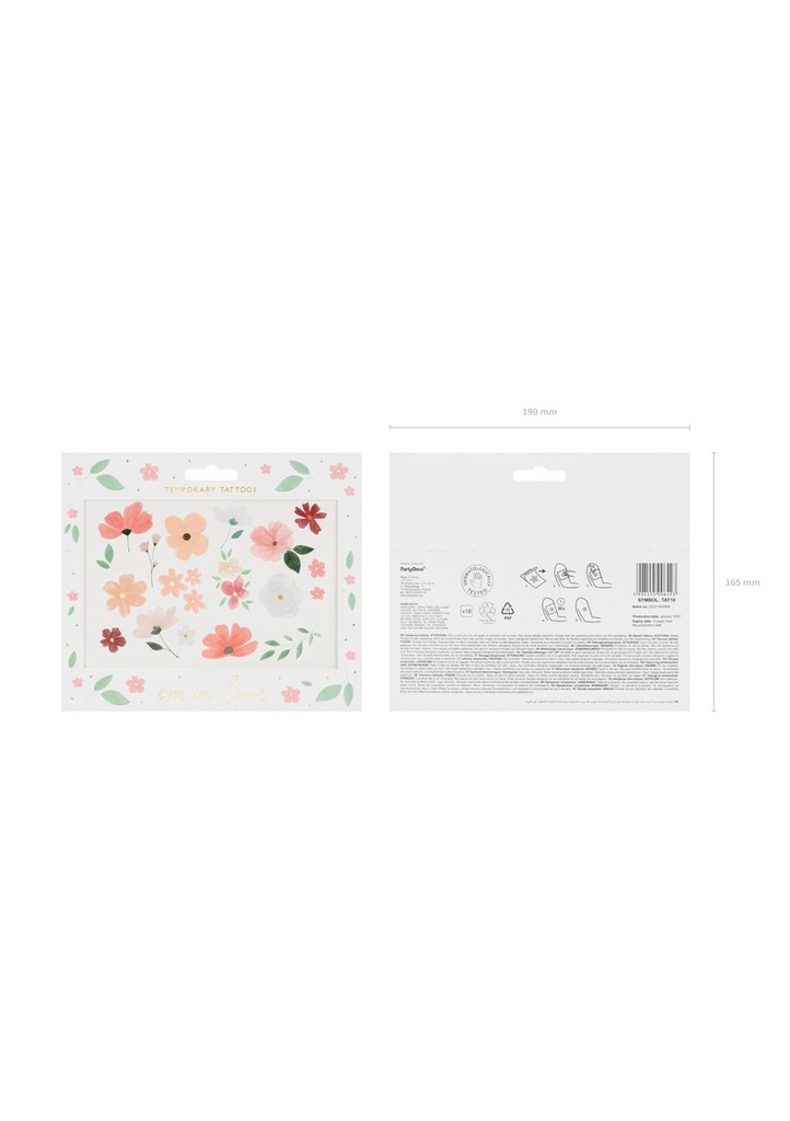 [TAT10] Temporary Tattoos I'm In Love, Mix (1pkt / 18pc)