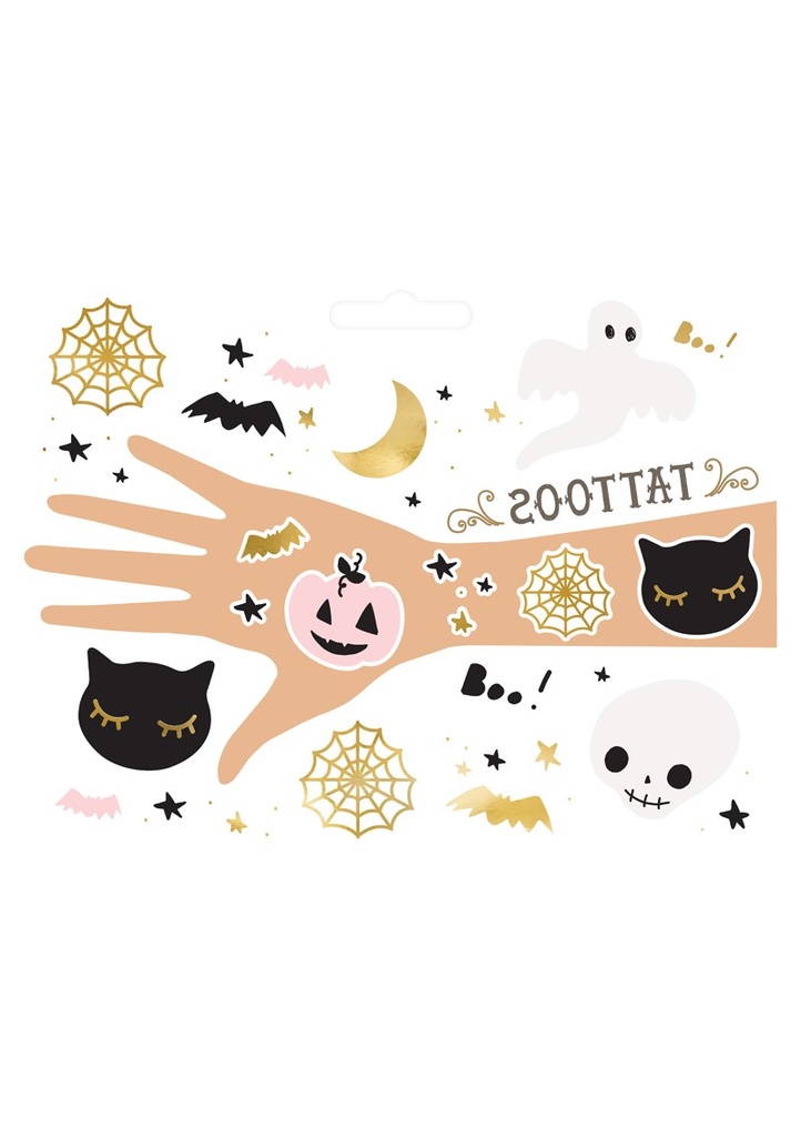 Temporary Tattoos Boo!, (1pkt / 12pc)