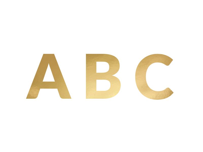 [GRL92-019] Banner Alphabet, Gold, 14cm (1pkt / 63pc)
