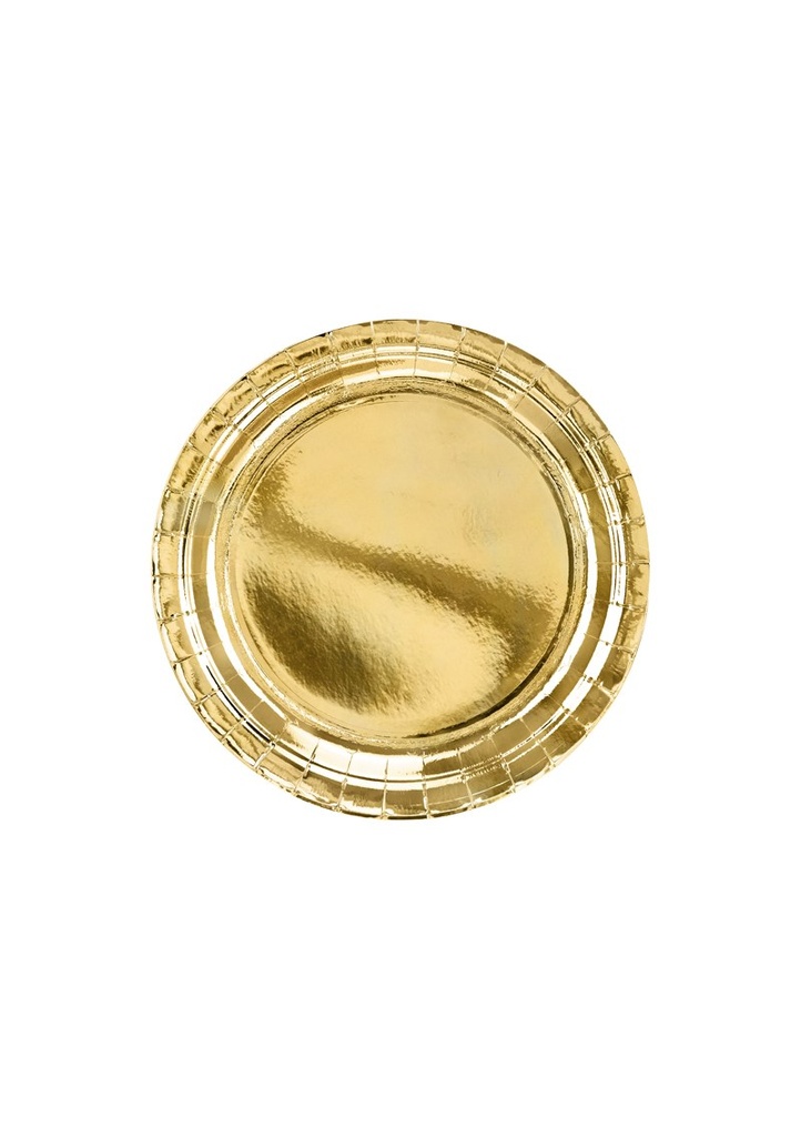 [TPP58-019ME] Plates, Gold, 23cm (1pkt / 6pc)