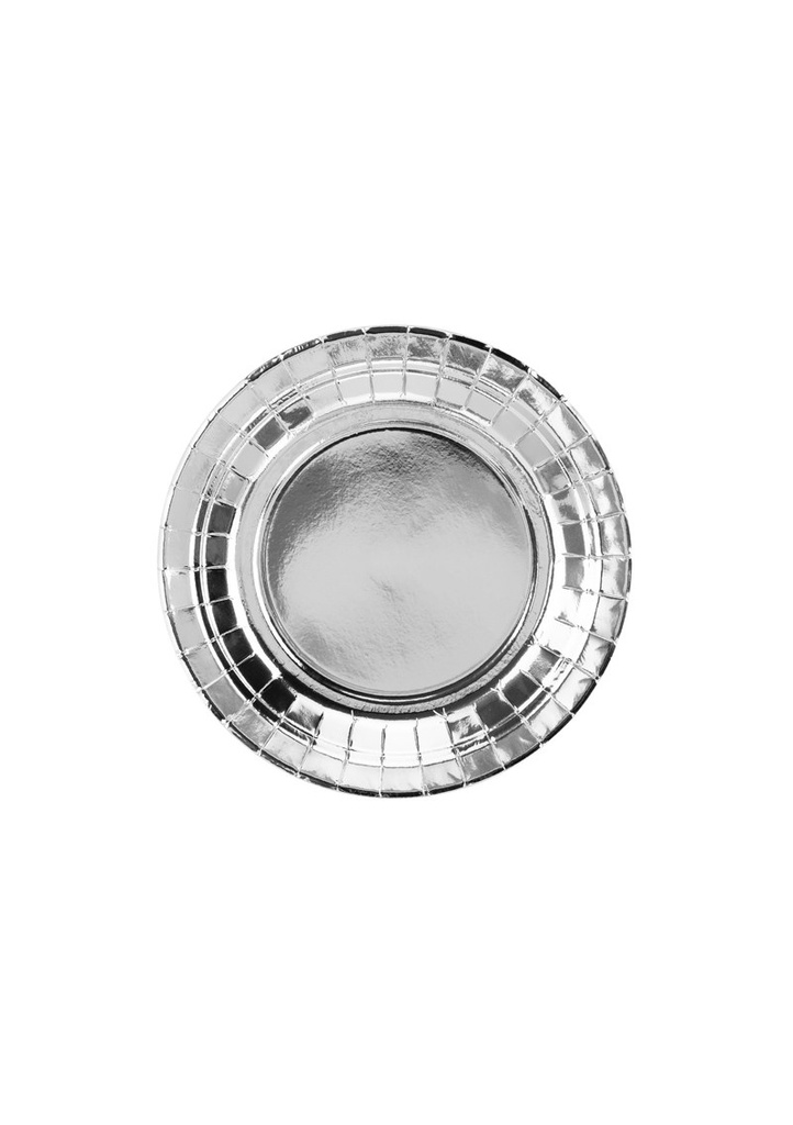 Plates, Silver, 18cm (1pkt / 6pc)