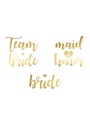 Temporary Tattoos Bachelorette Party, Gold (1pkt / 13pc)