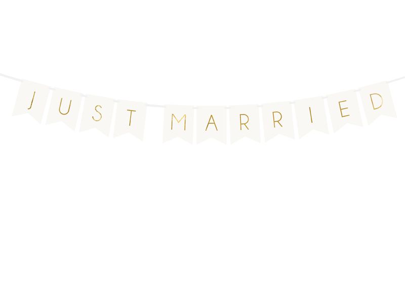 Banner Just Married, White, 15x155cm