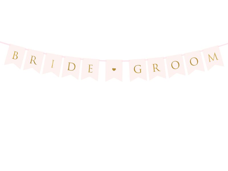 Banner Bride Groom, Light Pink, 15x155cm