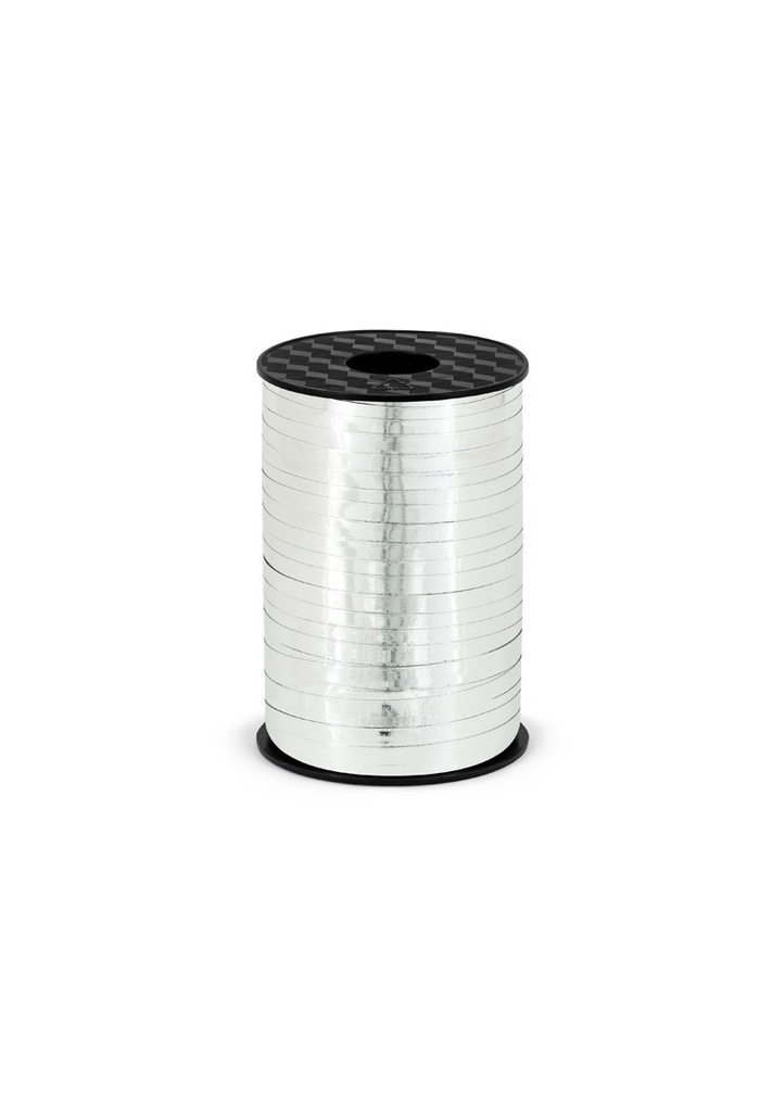 Plastic Ribbon, Silver, 5mm/225M