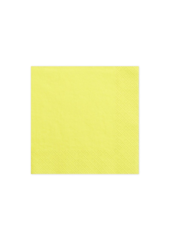 [SP33-1-084] Napkins, 3 Layers, Yellow, 33x33cm (1pkt / 20pc)