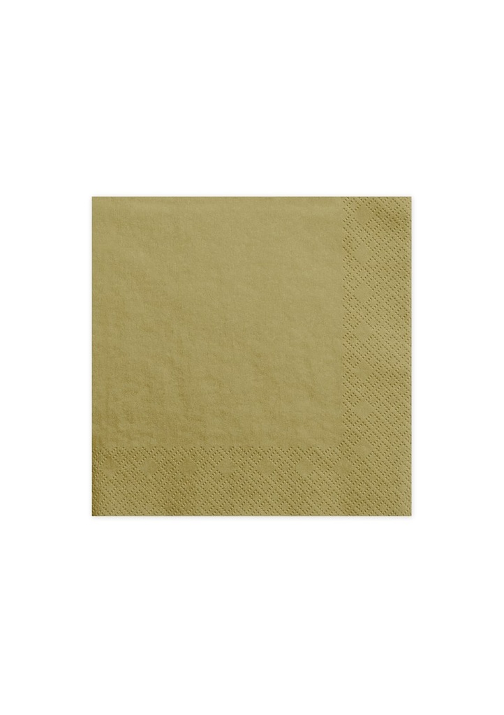 [SP33-1-019] Napkins, 3 Layers, Gold, 33x33cm (1pkt / 20pc)