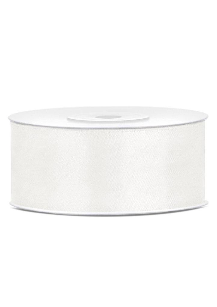 Satin Ribbon, Light Cream, 25mm (Sold Per Metre)
