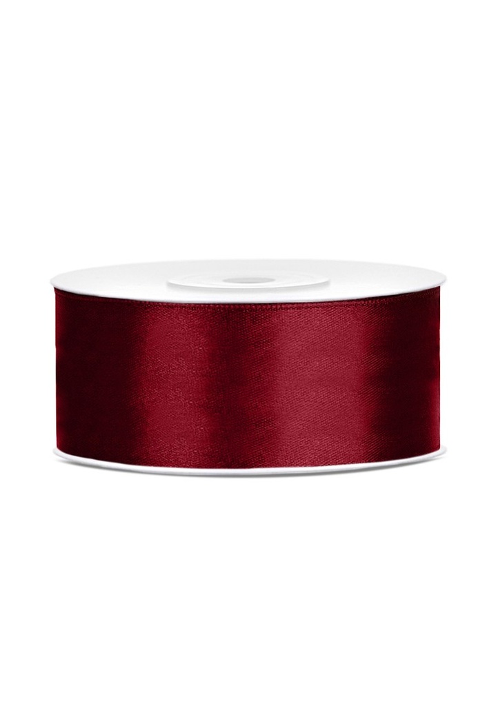 Satin Ribbon, Deep Red, 25mm (Sold Per Metre)
