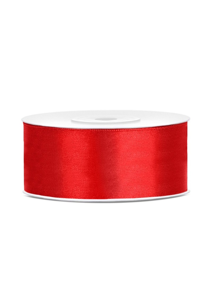 Satin Ribbon, Red, 25mm (Sold Per Metre)