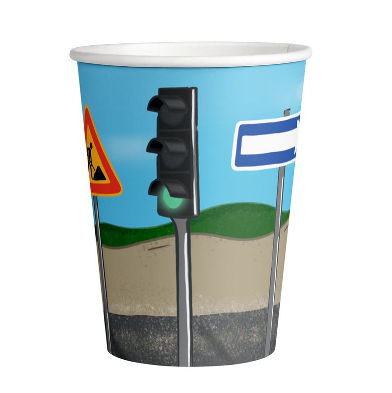Construction Party Paper Cups 250ml - 8pk