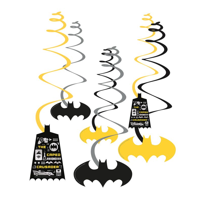 Batman Swirl Decorations Length 60cm - 6pk