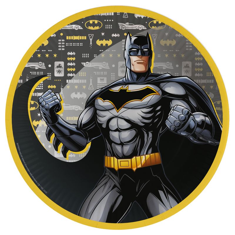Batman Round Paper Plates 23cm - 8pk