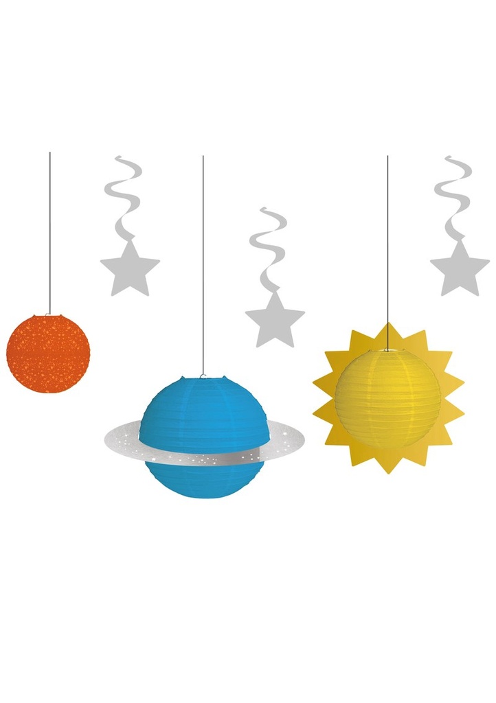 Space Party Hanging Decoration Kit - 6pcs