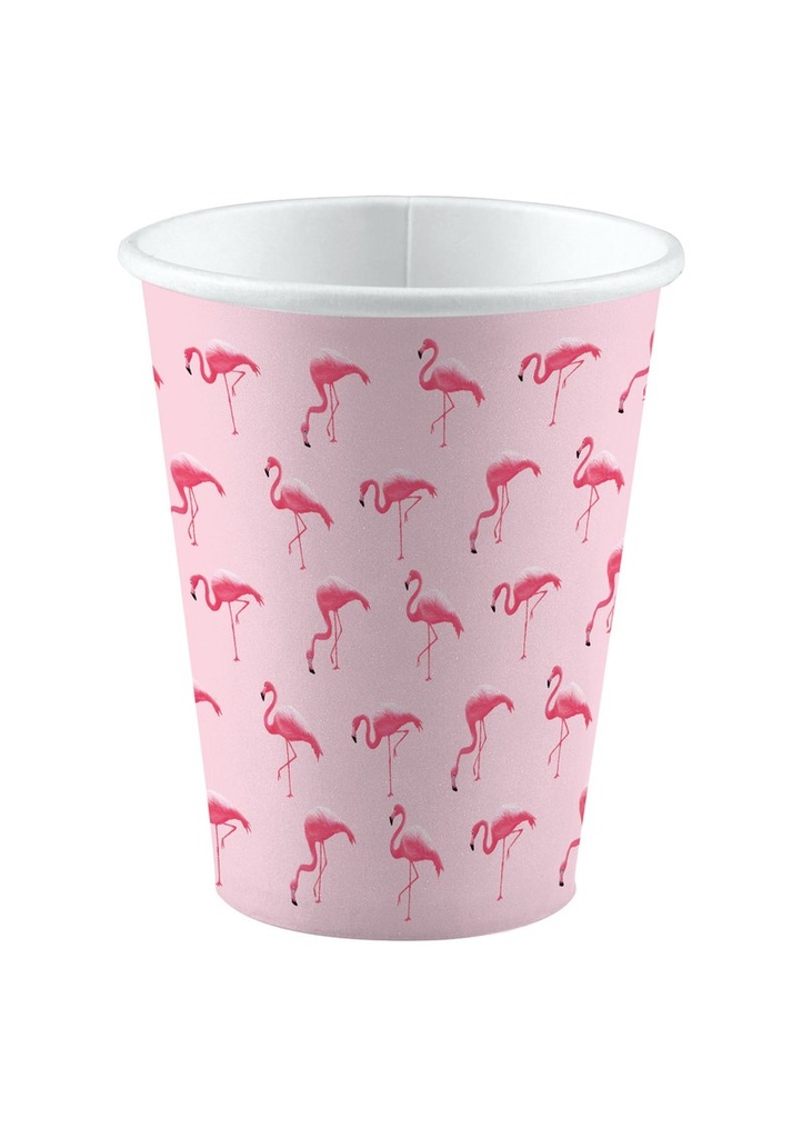 Flamingo Paradise Paper Cups 250ml - 8pk