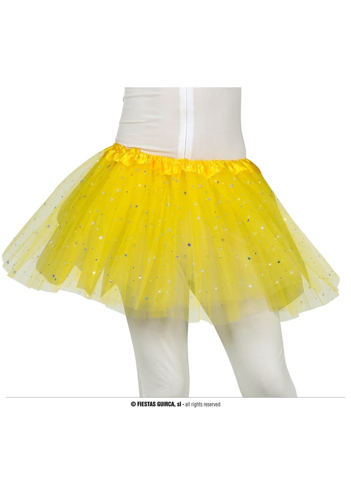 Tutu With Stars Yellow 30cm - Child One Size