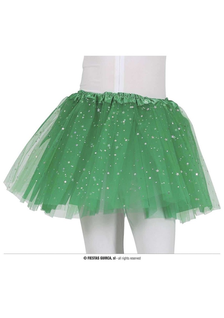 Tutu With Stars Green 30cm - Child One Size