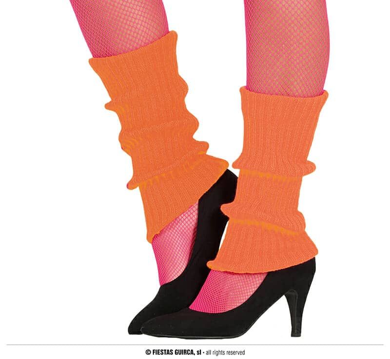 [17363] 80's Neon Orange Leg Warmers - Adult One Size