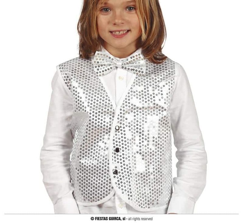 Child Silver Sequin Waistcoat - Child One Size