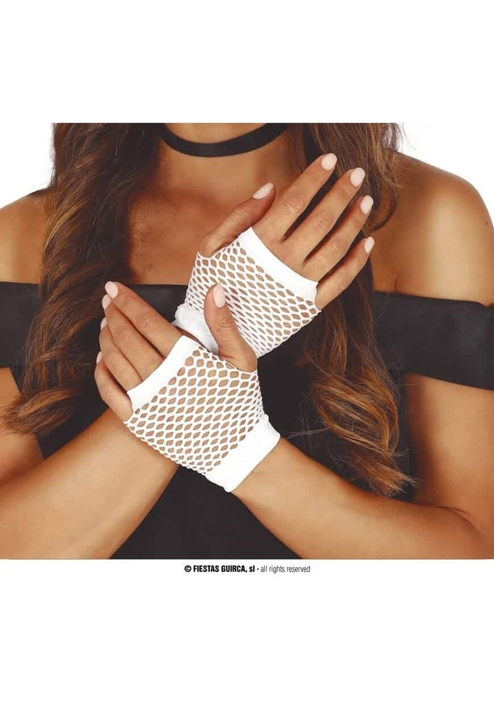 Meshed Gloves White - 11cm