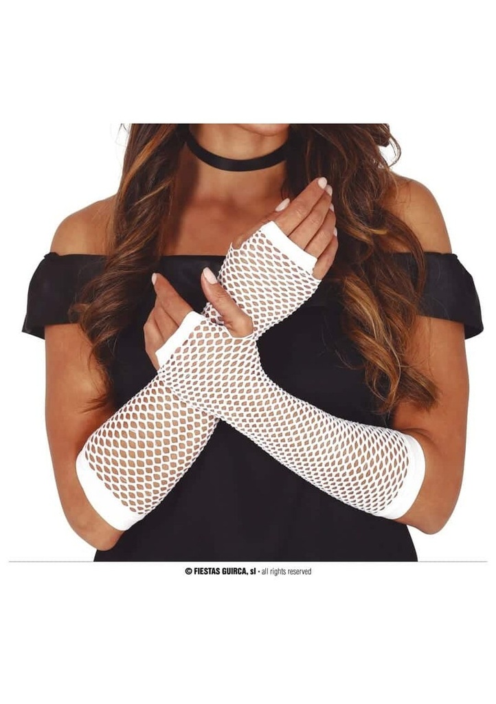 Meshed Gloves White - 26cm