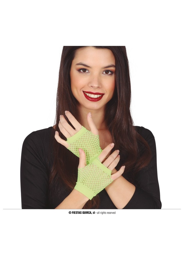 Meshed Gloves Neon Green - 11cm