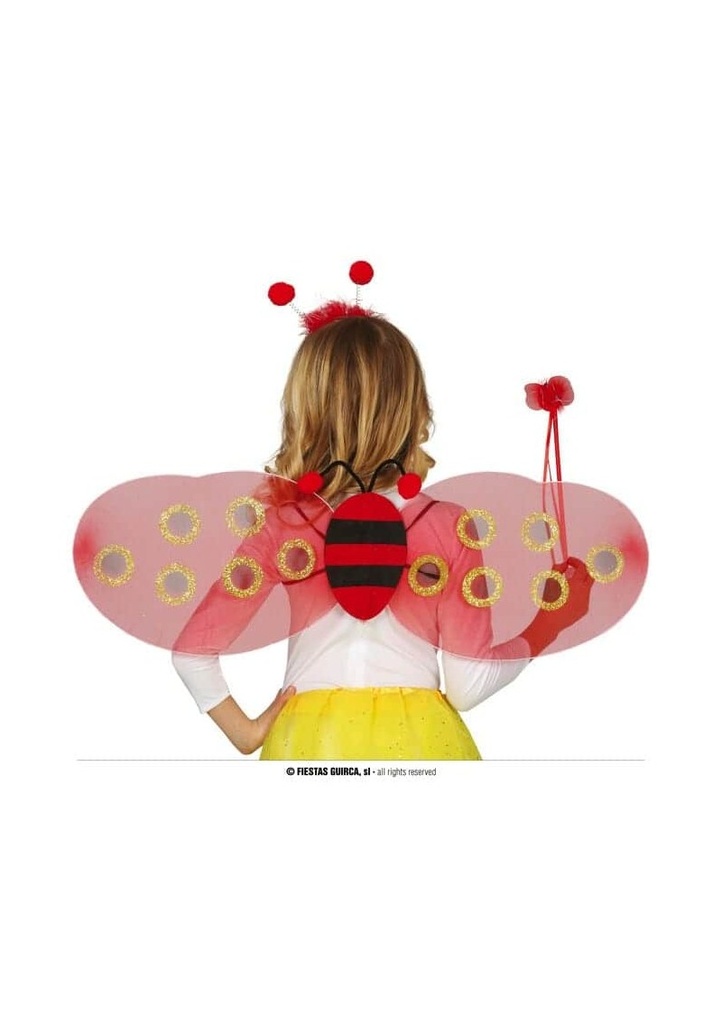Ladybird Wings With Tiara & Wand - 78x26cm