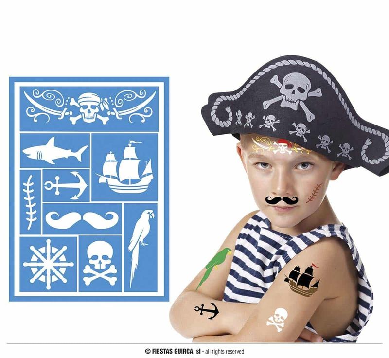 [15854] Blue Children's Makeup Stencil 14x20cm