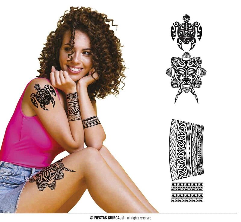 [15848] Black Flower Tattoos (15848)