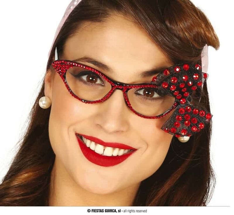 [17270] 50s Glasses With Red Lace