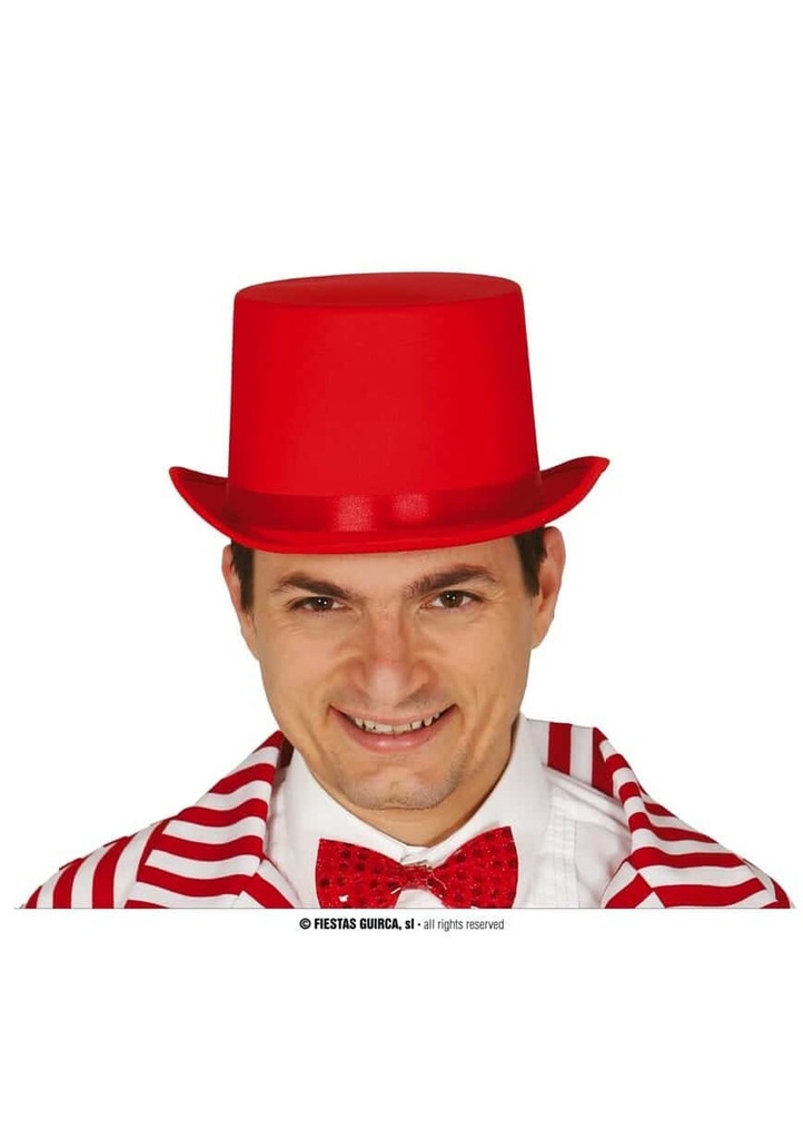 Top Hat With Adjustable Inner Band - Red