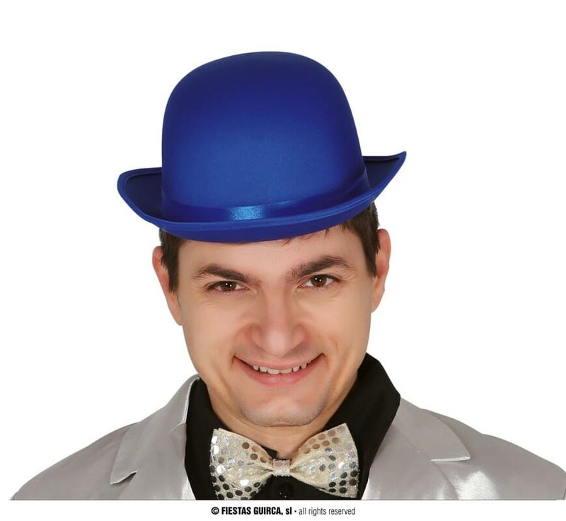 Bowler Hat With Adjustable Inner Band - Blue