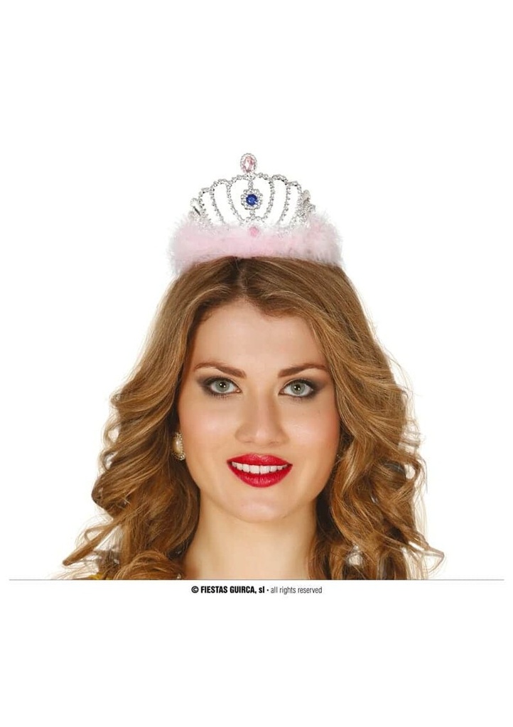 Silver Crown Tiara With Feathers