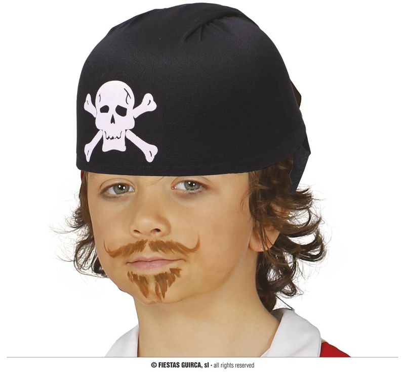 Black Facbric Pirate Hat - Child One Size