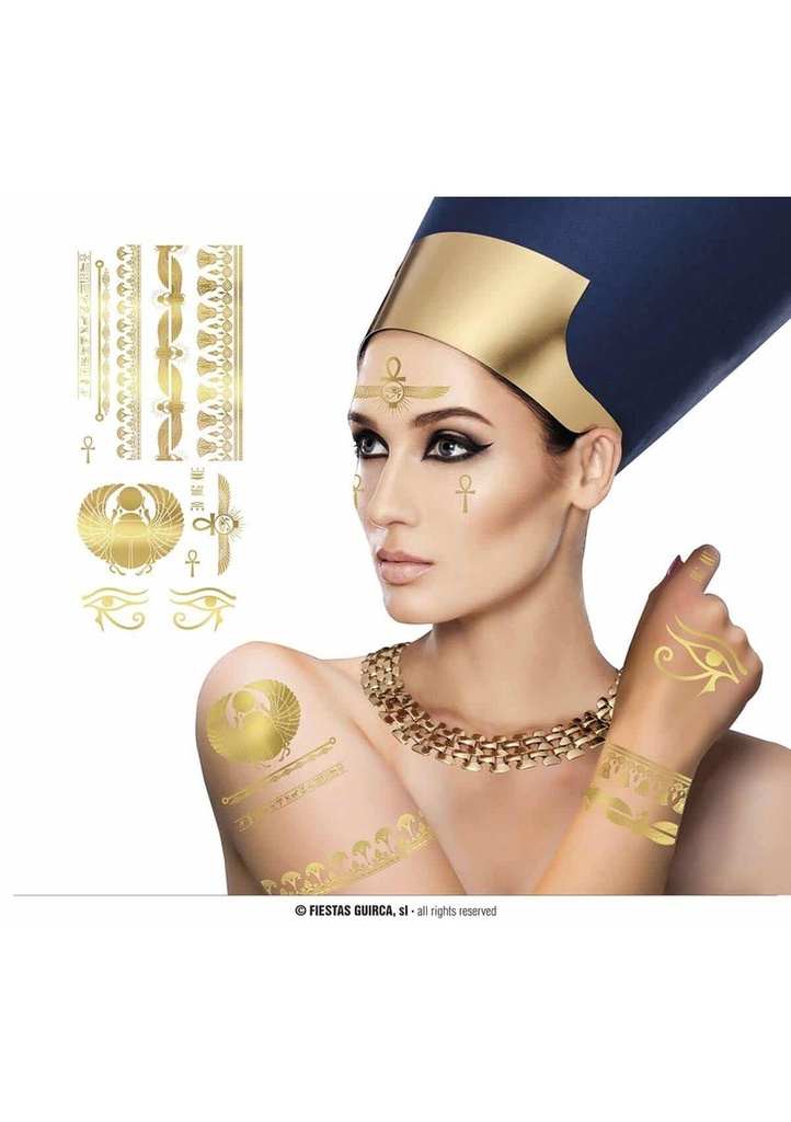 [15842] Gold Egypt Tattoo