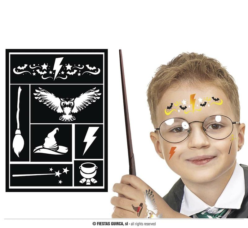 [15853] Black Children's Makeup Stencil 14x20cm