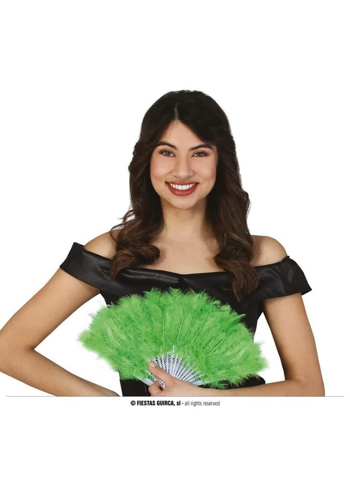 Feather Fan Dark Geen