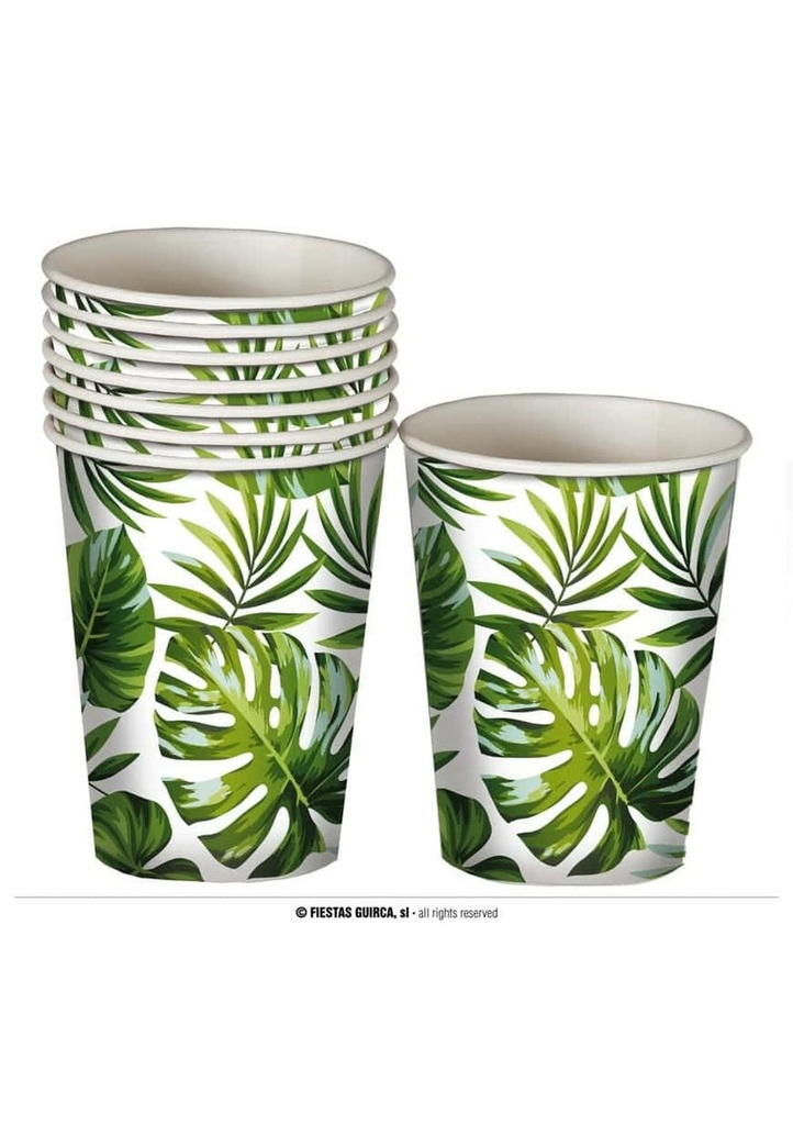 Hawaiian Leaves Cups 240ml - 6pk