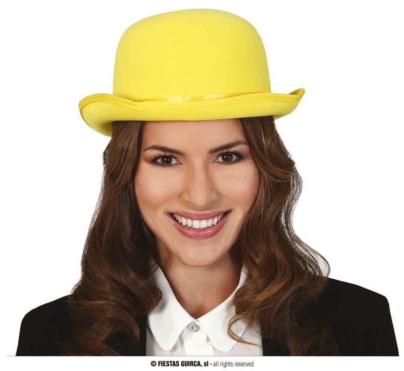 Bowler Hat With Adjustable Inner Band – Yellow