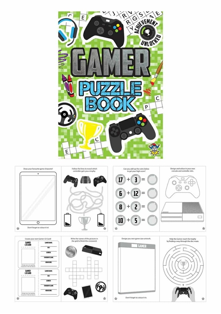 [S51519] Mini Party Favor Gamer Puzzle Books (10.5x14.5cm)