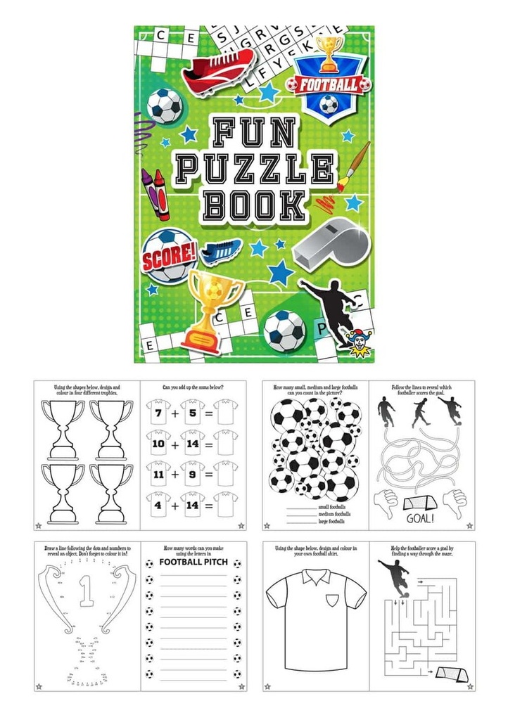 Mini Party Favor Football Puzzle Books (10.5x14.5cm)