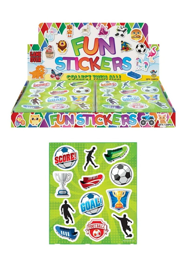[N51058] Mini Party Favor Football Sticker Sheets (10cm x 11.5cm) - 1pk