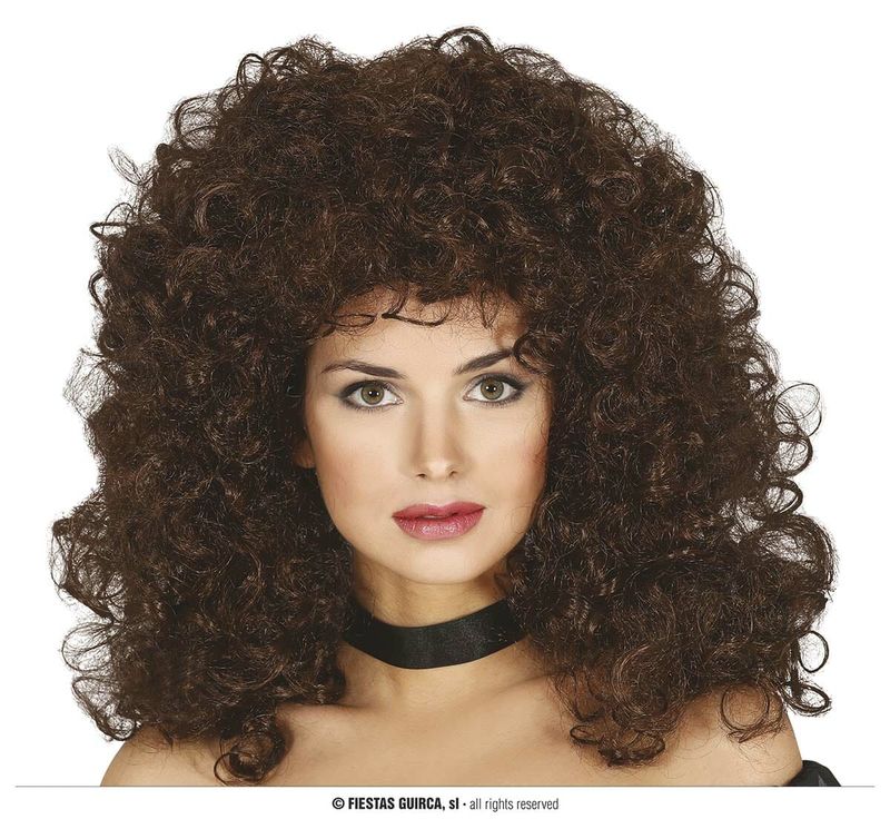 Brown Curly Hair Wig - Adult One Size