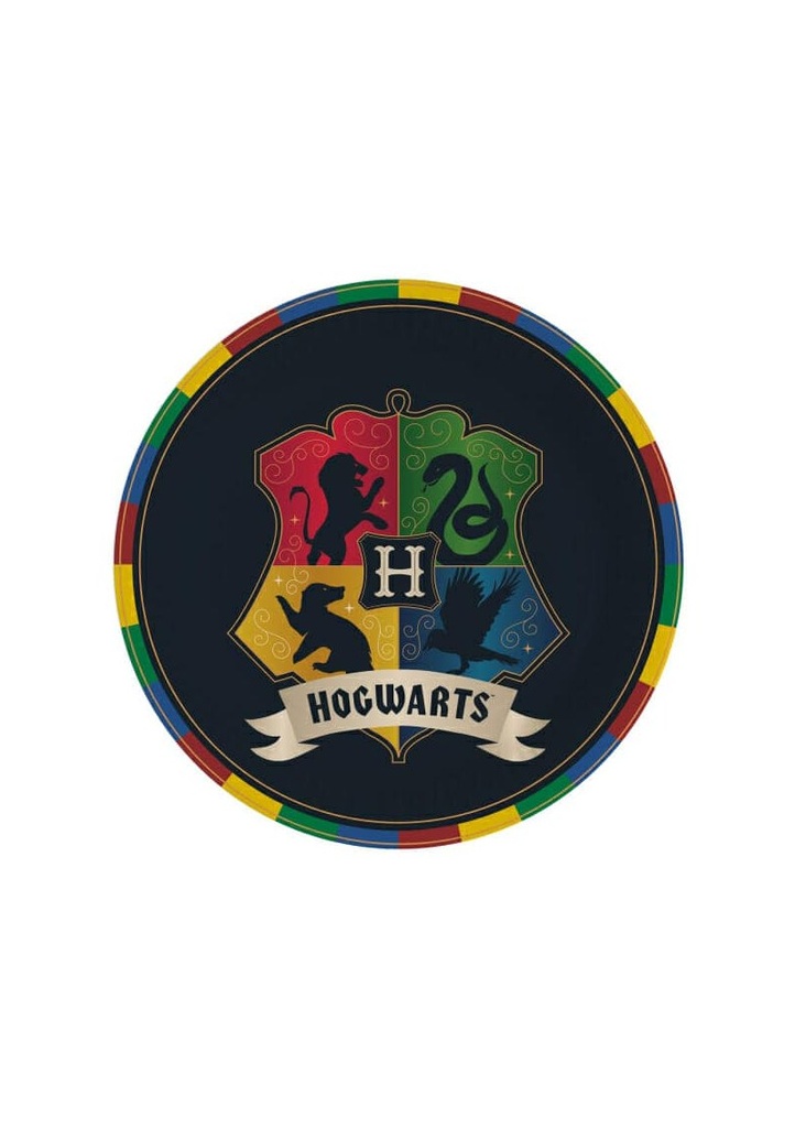 [9915074] Harry Potter Houses Round Paper Plate 23 cm - 8pk