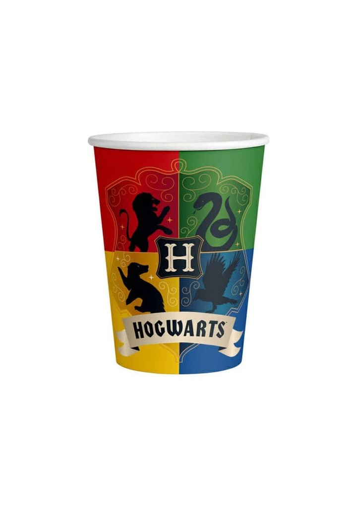 [9915076] Harry Potter Houses Paper Cups 250ml - 8pk