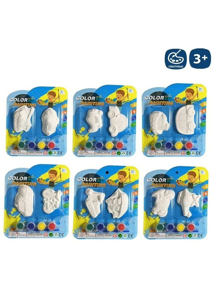 [701093] Plaster Mold Including Paint 701093 (Assorted Designs) - 2pk