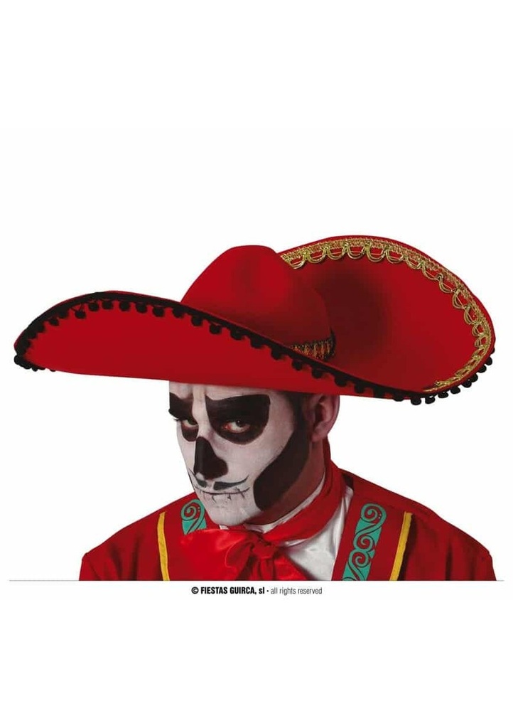 Mexican Red Felt Hat - Adult One Size