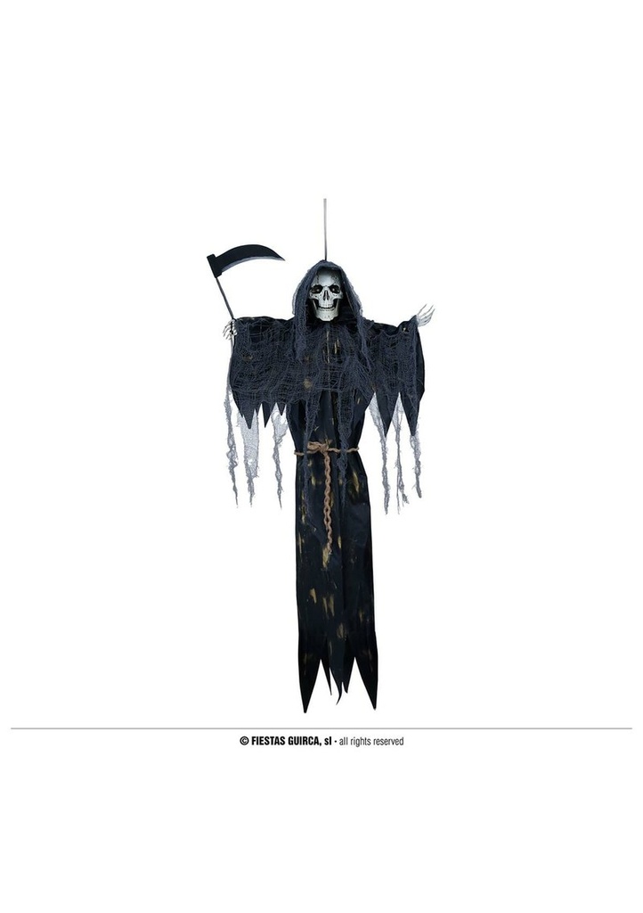 Hanging Death Skeleton With Light - 120cm